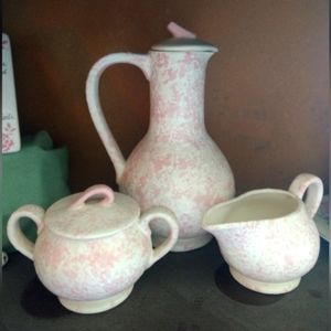 Vintage 3 Piece Spongeware Studio Art Signed June 69